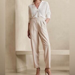 Banana Republic Herringbone Linen Cotton Seafarer Pants Trousers Women’s Size 12